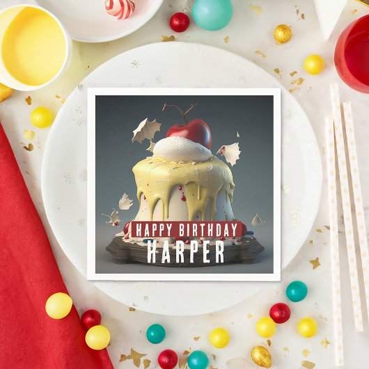 Sneeuwwitje thema verjaardagstaart papier servet