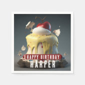 Sneeuwwitje thema verjaardagstaart papier servet (Voorkant)