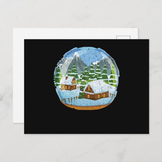Sneeuwwitje Wereldbol Snowglobe Kerstmis Feestdage Briefkaart (Voorkant / Achterkant)
