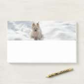 Sneeuwwitje Westie Hond Foto Post-it Note Pad (Op bureau)