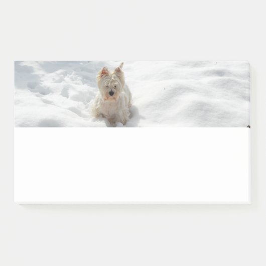 Sneeuwwitje Westie Hond Foto Post-it Note Pad (Voorkant)