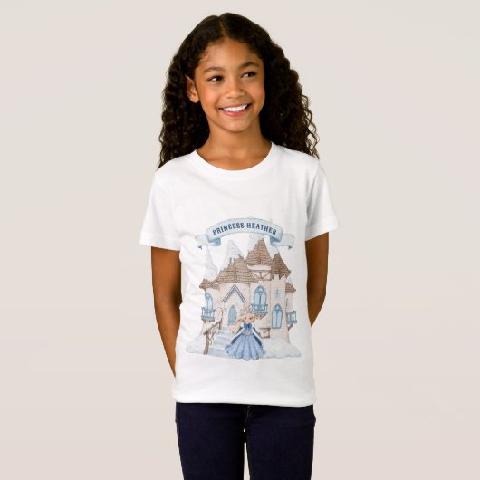 Sneeuwwitje Winter Blond Prinses Kasteel Verjaarda T-shirt (Voorkant volledig)