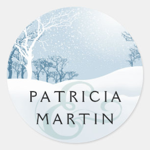 Sneeuwwitje Winter Bruiloft - ijsblauw Ronde Sticker