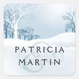 Sneeuwwitje Winter Bruiloft - ijsblauw Vierkante Sticker