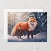 Sneeuwwitje Winter Fox Briefkaart (Voorkant / Achterkant)