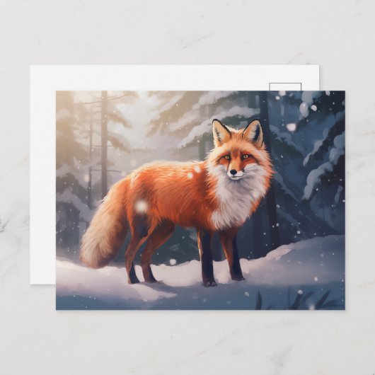 Sneeuwwitje Winter Fox Briefkaart (Voorkant / Achterkant)