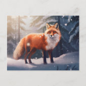 Sneeuwwitje Winter Fox Briefkaart (Voorkant)