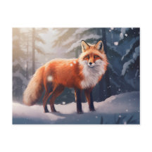 Sneeuwwitje Winter Fox Briefkaart
