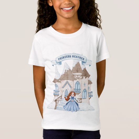 Sneeuwwitje Winter Rode Haired Prinses Kasteel Ver T-shirt (Voorkant)