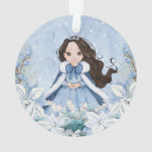 Sneeuwwitje Winter Zwart Haar Prinses Ornament (achterkant)