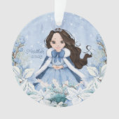 Sneeuwwitje Winter Zwart Haar Prinses Ornament (voorkant)