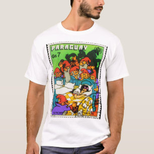 Sneeuwwitje, zeven dwergen, Paraguay stempel. T-shirt
