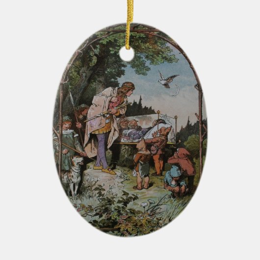 Sneeuwwitloopt door de prins af keramisch ornament (Voorkant)