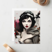 Sneeuwwitportret Grafisch Notitiekaartje (Voorkant / Achterkant in situ)