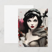 Sneeuwwitportret Grafisch Notitiekaartje (Voorkant / Achterkant)