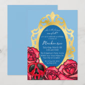 Sneeuwwitspiegel Lichtblauw & Rood Gifappel Kaart (Voorkant / Achterkant)