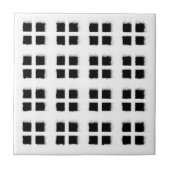 Sneeuwwitte vensterframes met zwart glas paneel on tegeltje (Voorkant)