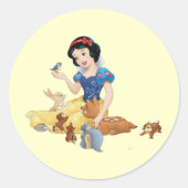 Sneeuwwitticker Ronde Sticker (Voorkant)