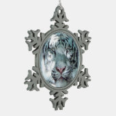 Sneeuwwittijger Tin Sneeuwvlok Ornament (Links)