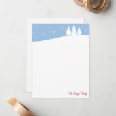 Sneeuwwitwinterblauwe feestdag bedankt je kaart notitiekaartje (Voorkant / Achterkant in situ)