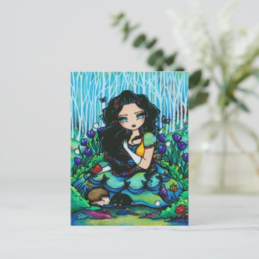 Sneeuwwitwraters Fantasy Fairy Art Briefkaart (Staand voorkant)