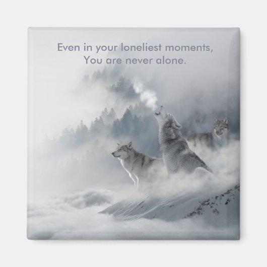 Sneeuwwolf afdrukken magneet (Voorkant)