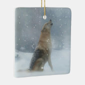 Sneeuwwolf en Howling Keramisch Ornament (Rechts)