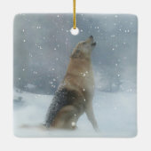 Sneeuwwolf en Howling Keramisch Ornament (Achterkant)