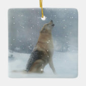 Sneeuwwolf en Howling Keramisch Ornament (Voorkant)