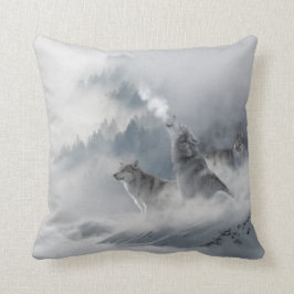 Sneeuwwolfprint Kussen