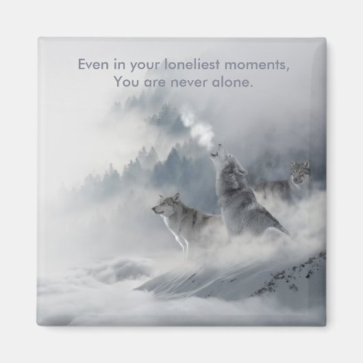 Sneeuwwolfprint Magneet (Voorkant)