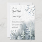Sneeuwwoud Fijne bladeren Winterbruiloft Kaart (Voorkant)