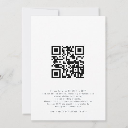 Sneeuwwoud Foto wordt met de Us QR Code Winter Wed Kaart (Achterkant)