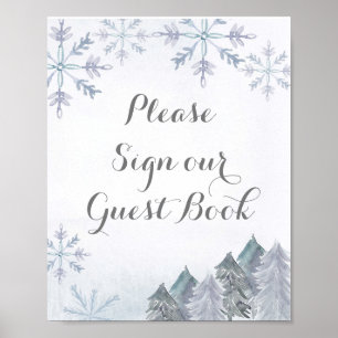 Sneeuwwoud Gelieve ons gastboek te ondertekenen Poster