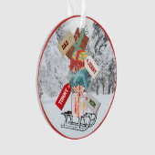 Sneeuwwoud met kerstcadeautjes Naam Cute Ornament (voorkant)