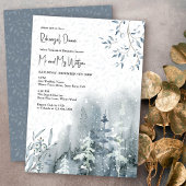 Sneeuwwoud Waterverf Winter Wedding Rehearsal Kaart