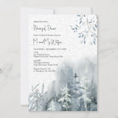 Sneeuwwoud Waterverf Winter Wedding Rehearsal Kaart (Voorkant)