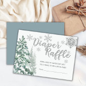 Sneeuwwoud Winter Baby shower Luier Raffle Informatiekaartje