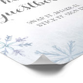 Sneeuwwy forest Waterverf Foto Guestbook-teken Poster (Hoek)