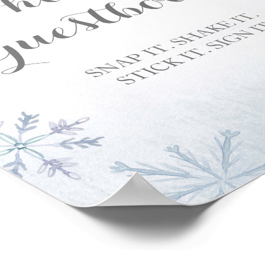 Sneeuwwy forest Waterverf Foto Guestbook-teken Poster (Hoek)