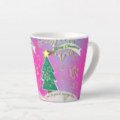 Sneeuwy Paarse Bronze kerstboomscène Latte Mok (Rechterhoek)