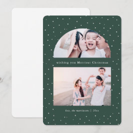 Sneeuwy Wereldbol Green Kerstfeestdag Fotokaart