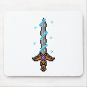 Sneeuwzwaard Pixel Art – Retro Ice Blade Design Muismat (Voorkant)