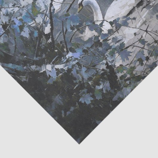 Sneeuwzwanen, Winter op de vijver Tissuepapier (Detail)