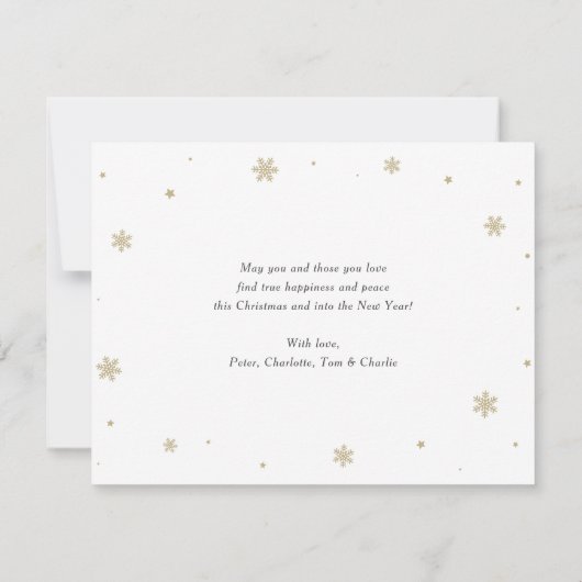 Sneeuwzwart Vrolijk Kerstmis Foto Feestdagenkaart (Achterkant)