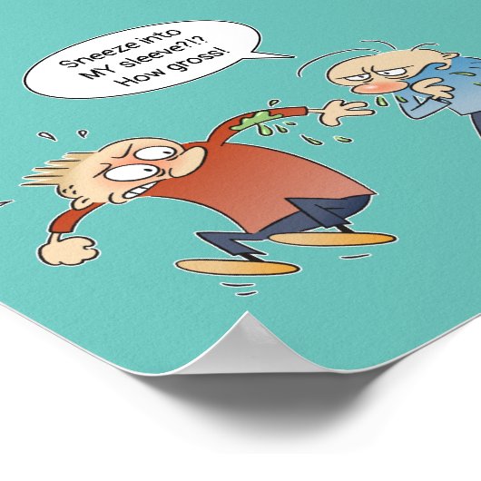 Sneeze in uw Sleeve om te stoppen met het versprei Poster (Hoek)