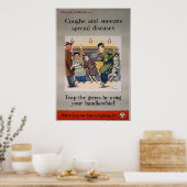 Sneezes en hoesten verspreiden ziekten - Tram Poster (Keuken)