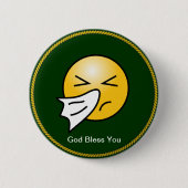 Sneezing: God zegene jou Ronde Button 5,7 Cm (Voorkant)