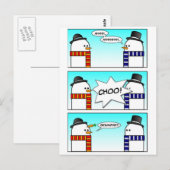 Sneezing Snowman Briefkaart (Voorkant / Achterkant)