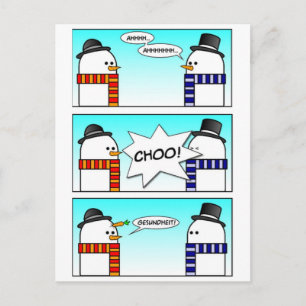 Sneezing Snowman Briefkaart